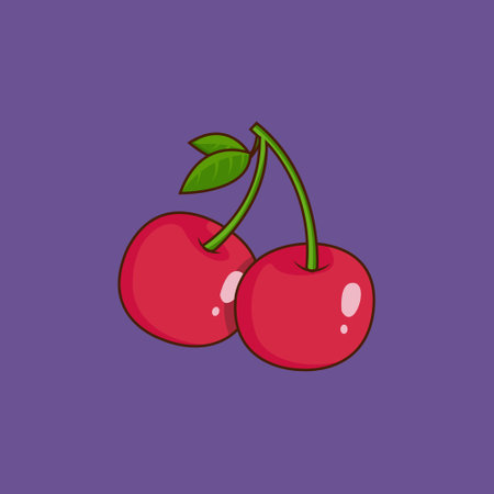 illustration vector graphic of cherry, fit for food menu illustrations, paintings in the kitchen, wallpapers etcのイラスト素材