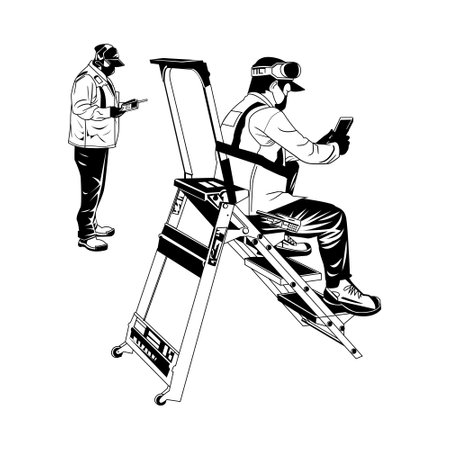 Graphic vector illustration of a professional worker investigating or working on a projectのイラスト素材