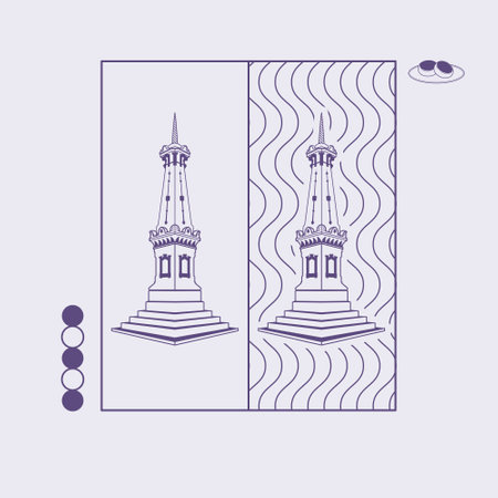 Vector illustration graphic of the monument, jogjakarta, central java, indonesiaのイラスト素材