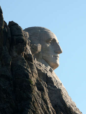 Presidential Profile - President Washington at sunrise, Mount Rushmoreのeditorial素材