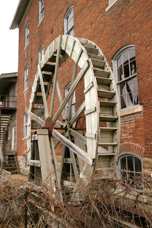 Waterwheel 1 - Bonaparte historic quarters, SE Iowaの写真素材