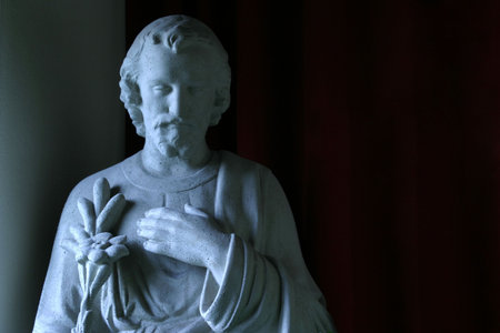 Joseph - front view - Joseph the Betrothed, Patron saint of workers and familiesの写真素材
