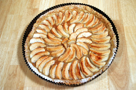 Apple Pie - An homemade French authentic classic recipe, just fresh out of the oven.の写真素材