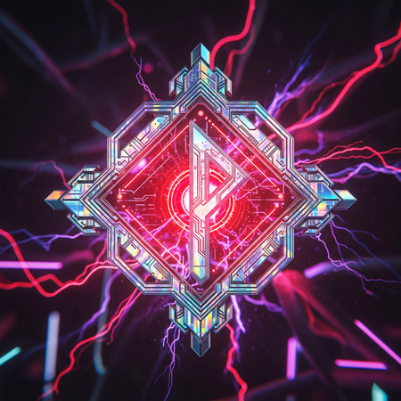 Futuristic technology abstract background with glowing circuit board. Vector illustration.の素材