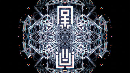 3D illustration of abstract fractal for creative design looks like robot.の素材