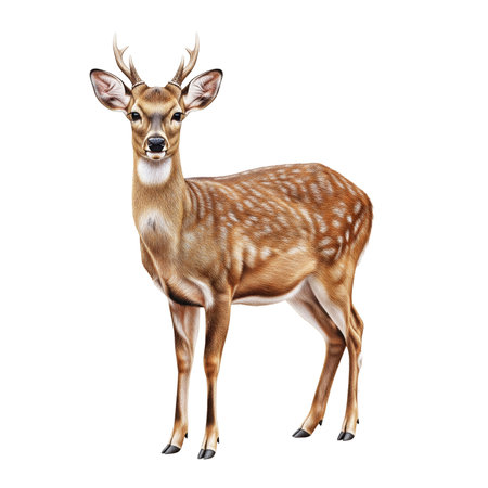 Whitetail deer isolated on transparent background.の素材