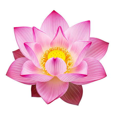 Pink lotus flower isolated on white background with clipping path.の素材