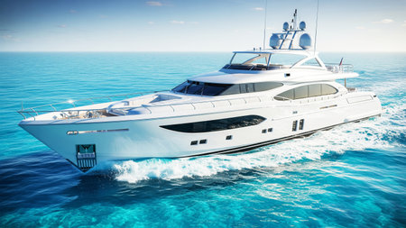 White luxury yacht in the sea. beautiful toned image.の素材