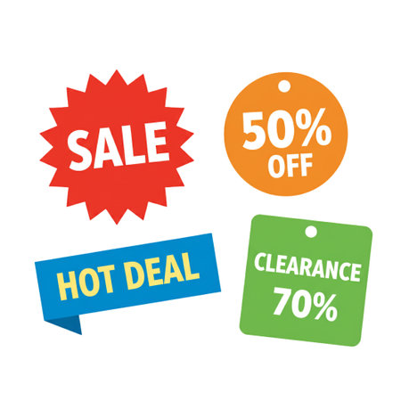 Sale stickers set. Special offer price tags. Vector illustration.の素材