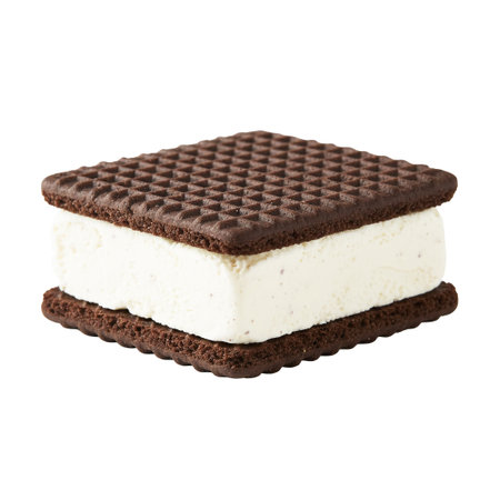 Chocolate wafers with cream isolated on a white background.の素材