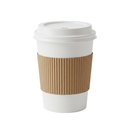 Paper coffee cup isolated on white background.の素材