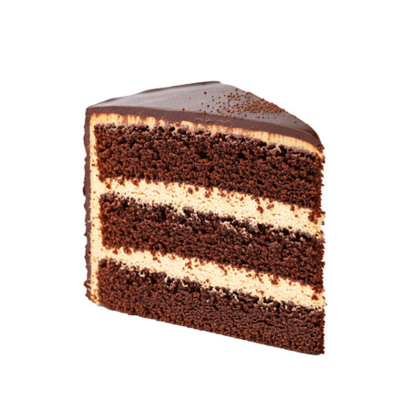 Chocolate cake isolated on white background.の素材