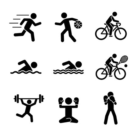 A Vector Pictogram Icon Set of Sports, Fitness, and Athletic Activities.のイラスト素材