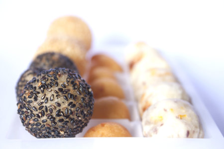 Thai dessert made â€‹â€‹from glutinous rice flour round. In a sweet soy.