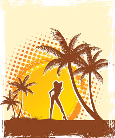 Vector illustration of Tropic backのイラスト素材