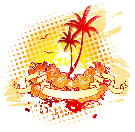 Vector illustration of Tropic backのイラスト素材
