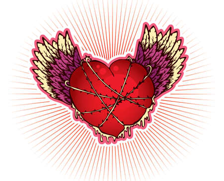 Vector illustration of Vintage heartのイラスト素材