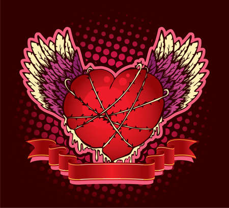 Vector illustration of Vintage heartのイラスト素材