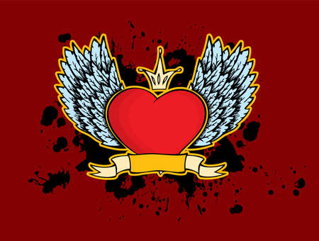 Vector illustration of Vintage heartのイラスト素材