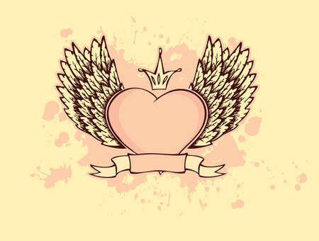 Vector illustration of Vintage heartのイラスト素材