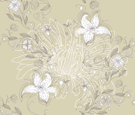 Vector illustration of Floral seamless patternのイラスト素材