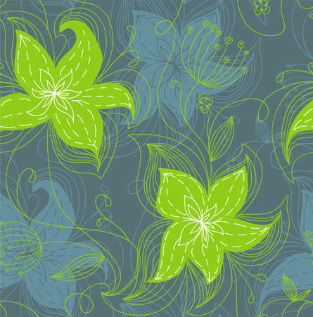 Vector illustration of Floral seamless patternのイラスト素材