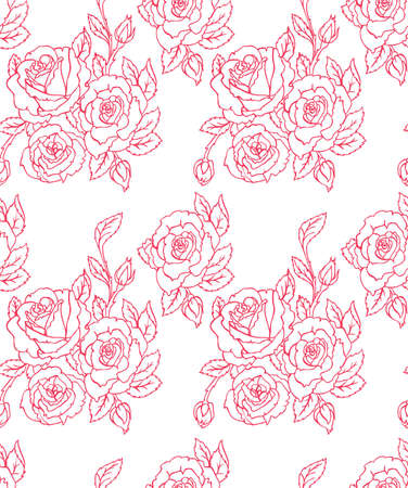 Vector illustration of Roses seamless patternのイラスト素材