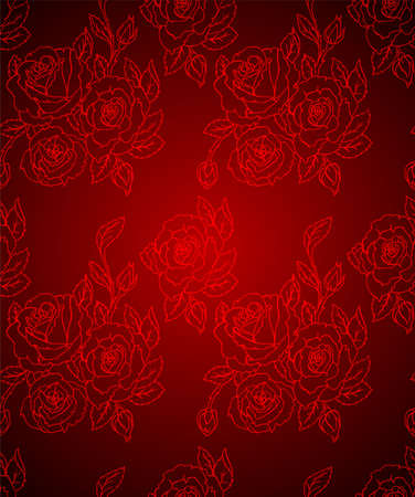 Vector illustration of Roses seamless patternのイラスト素材