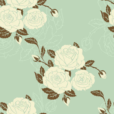 Vector illustration of Roses seamless patternのイラスト素材