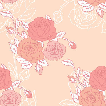 Vector illustration of Roses seamless patternのイラスト素材