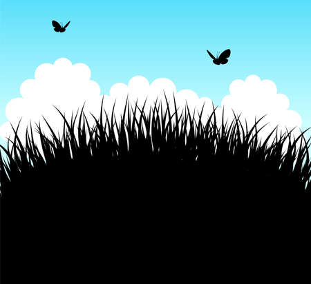 Vector illustration of Summer grassのイラスト素材