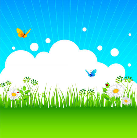 Vector illustration of Summer grassのイラスト素材