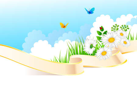 Vector illustration of Summer grassのイラスト素材