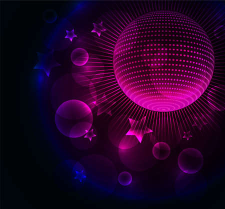 Vector illustration of Disco ball backgroundのイラスト素材