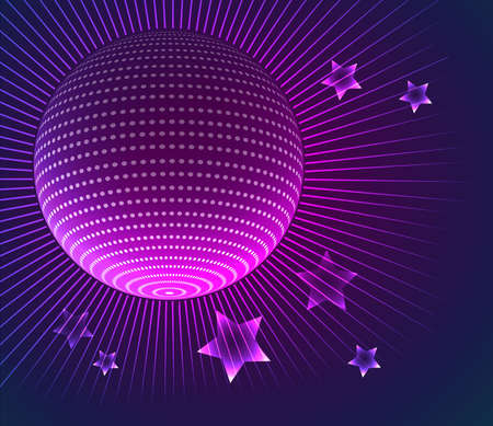 Vector illustration of Disco ball backgroundのイラスト素材
