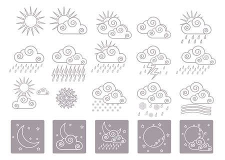 20 weather iconsのイラスト素材