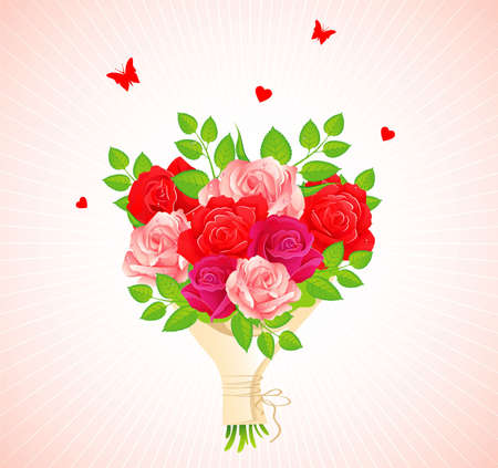 Bouquet of rosesのイラスト素材