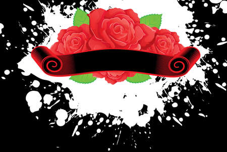 Vector illustration of Background with beauty roseのイラスト素材