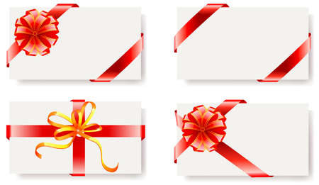 Vector illustration of card with ribbonsのイラスト素材
