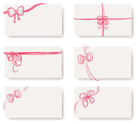 Vector illustration of pink bows with ribbonsのイラスト素材