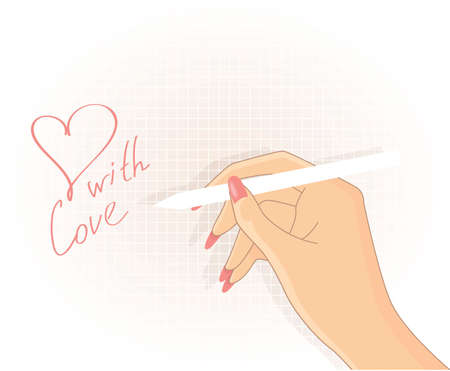 Hand writing, vectorのイラスト素材