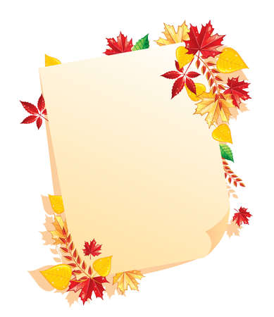 Autumn leafs back, vector illustrationのイラスト素材