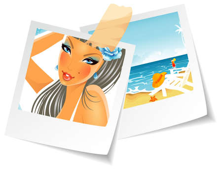 Vector illustration of Summer photoのイラスト素材