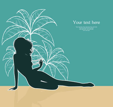 Summer woman in swimsuitのイラスト素材