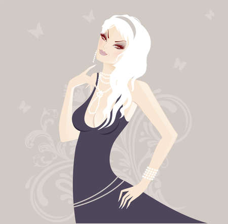Beauty floral womanのイラスト素材