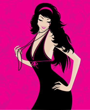 Beauty floral womanのイラスト素材