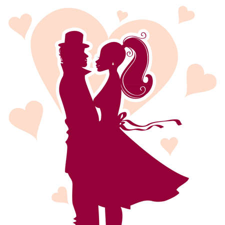 Kissing in loveのイラスト素材