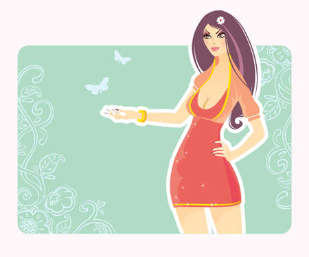 Vector illustration of Beauty floral womanのイラスト素材