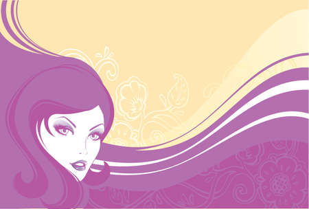 Vector illustration of Beauty floral womanのイラスト素材