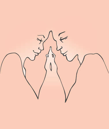 Vector illustration of Kissing coupleのイラスト素材
